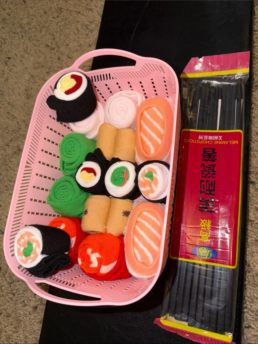 Sushi Boat Socks Gift Set - Assorted Orange, Green, Black - Sushi Boat Socks